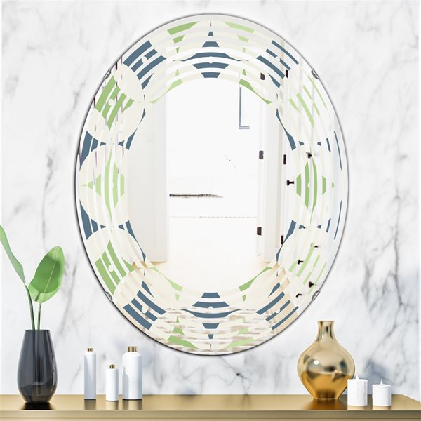 Designart Retro Geometric Design V 35.4-in x 23.7-in Modern Mirror