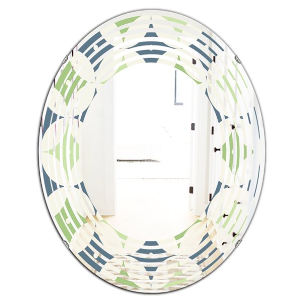 Designart Retro Geometric Design V 35.4-in x 23.7-in Modern Mirror