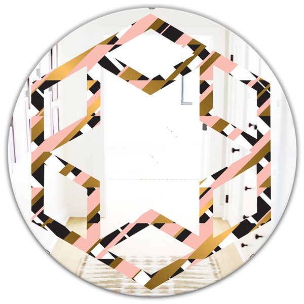 Designart Gold Checkered Pattern II 24-in x 24-in ContemporaryMirror ...