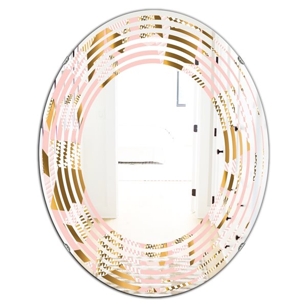 Designart Rose and Gold Cubes II 23.7-in x 35.4-in Modern Mirror | RONA