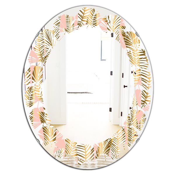 Designart Golden Palm Leaves I 23.7-in x 35.4-in Contemporary Mirror | RONA