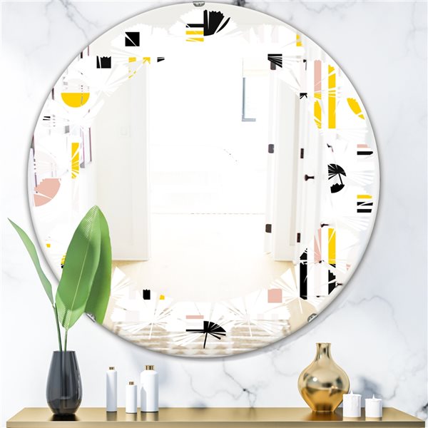 Designart Retro Geometric Design IX 24-in x 24-in Modern Mirror