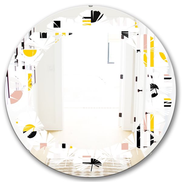 Designart Retro Geometric Design IX 24-in x 24-in Modern Mirror