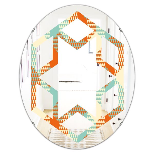 Designart Retro Hexagon Pattern VIII 23.7-in x 35.4-in Contemporary Mirror