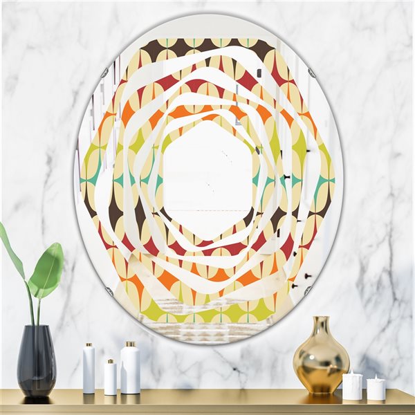 Designart Retro Abstract Geometric Pattern V 23.7-in x 35.4-in Modern Mirror