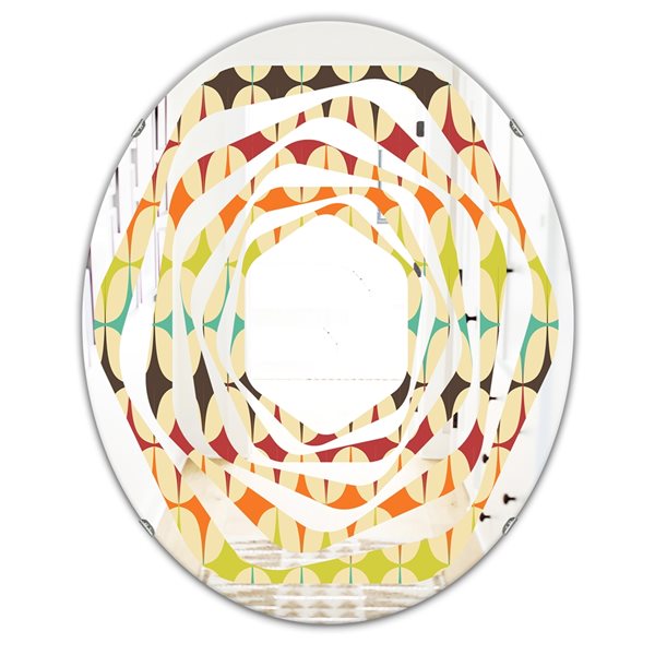 Designart Retro Abstract Geometric Pattern V 23.7-in x 35.4-in Modern Mirror