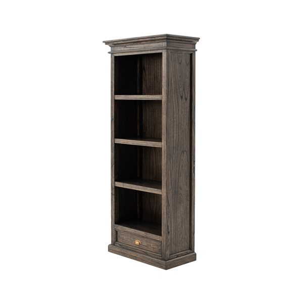 NovaSolo Halifax Mindi Black Wash Wood 3-Shelf Standard Bookcase