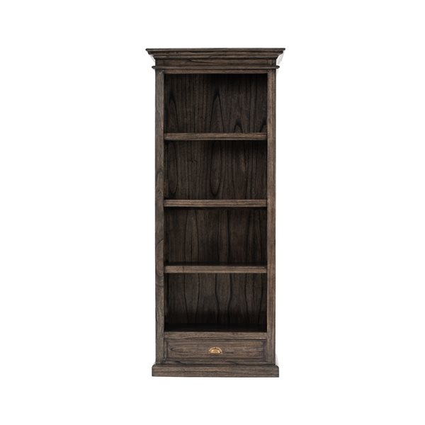 NovaSolo Halifax Mindi Black Wash Wood 3-Shelf Standard Bookcase ...
