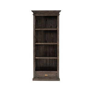 NovaSolo Halifax Mindi Black Wash Wood 3-Shelf Standard Bookcase