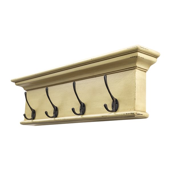 Novasolo Halifax Yellow 4-Hook Wall Mounted Coat Rack