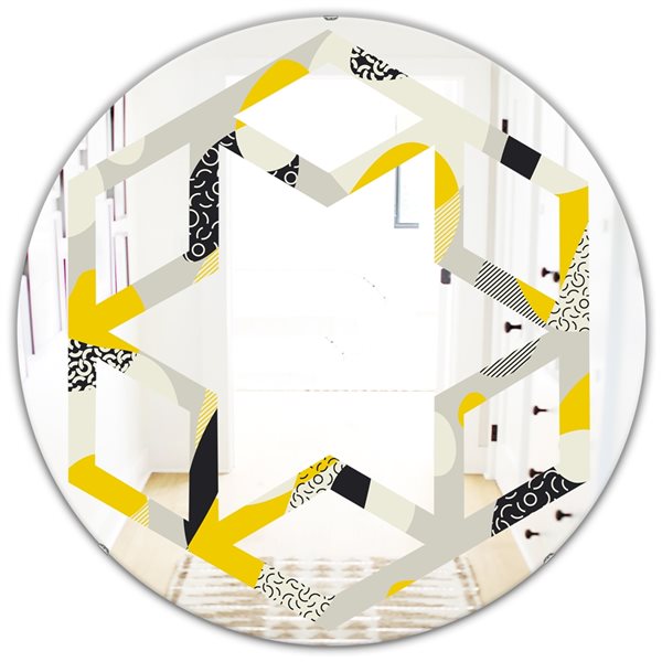 Designart Abstract Design Retro Pattern V 24-in x 24-in Multicolour ...