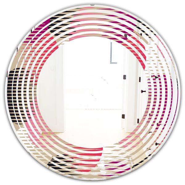 Designart 24-in x 24-in Retro Circular Pattern VIII Multicolour ...