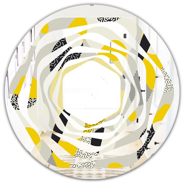 Designart Abstract Design Retro Pattern V 24-in x 24-in Polished ...