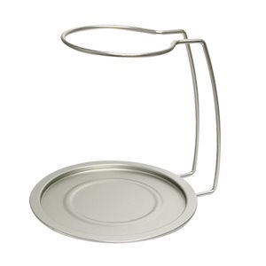 Epicureanist Silver Metal Decanter Drying Rack and Tray