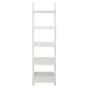 Kiera Grace 13.58-in D x 18.27-in W x 65.75-in H 5-Tier Wood White Leaning Shelf