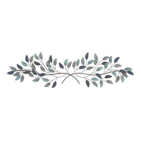 Grayson Lane 14.75-in H x 52.38-in W Blue Iron Traditional Floral and Botanical Wall Accent