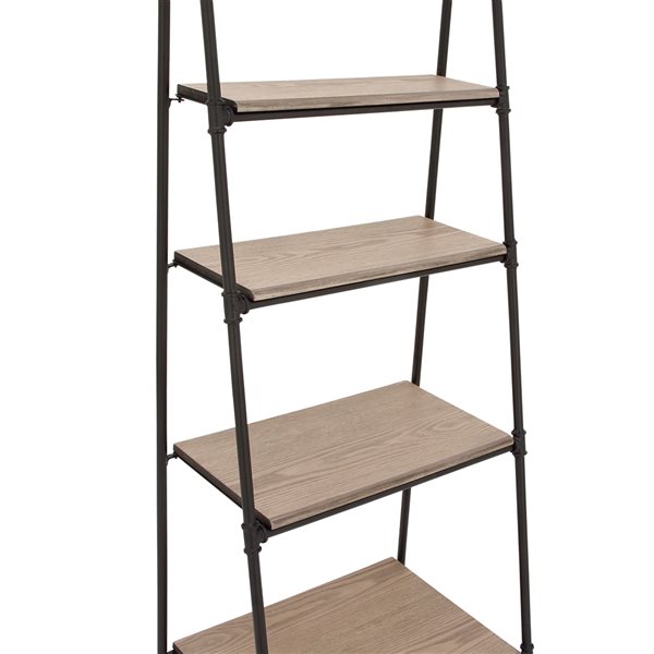 Grayson Lane 17-in D x 24-in W x 72-in H 5-Tier Leaning Wood Shelves