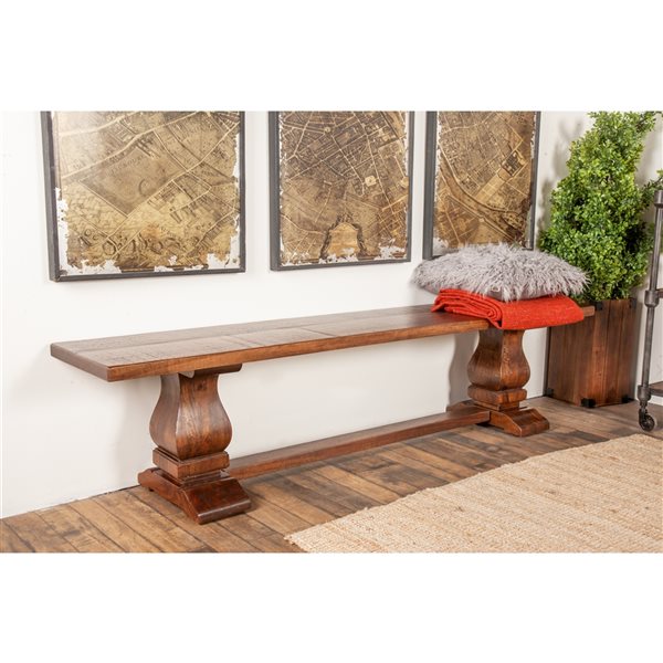 Grayson Lane Rustic Stained Brown Accent Bench