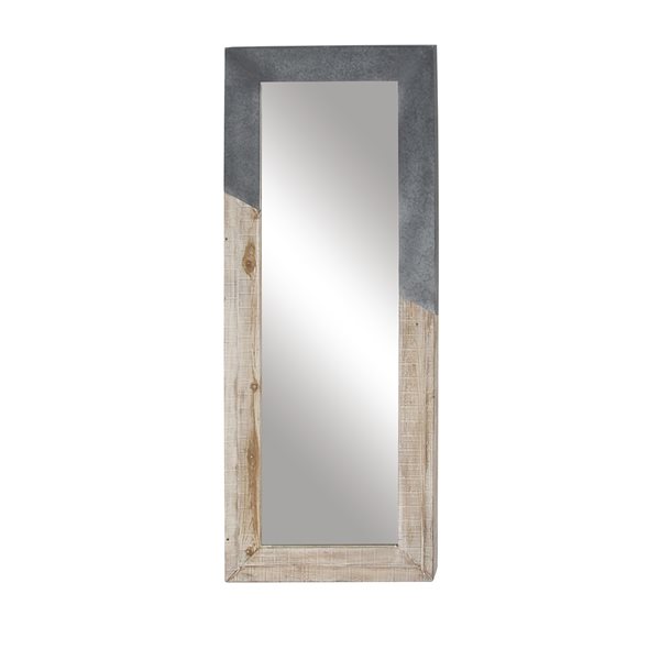 Grayson Lane 71-in L X 27.70-in W Farmhouse Rectangle Cream Framed Wall Mirror