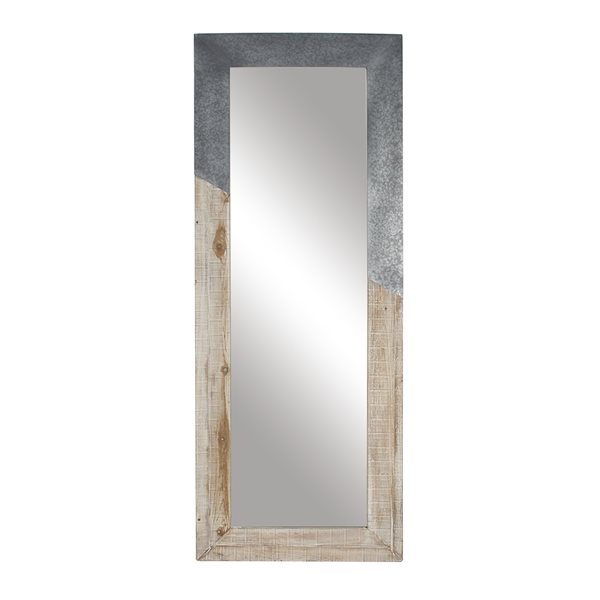 Grayson Lane 71-in L X 27.70-in W Farmhouse Rectangle Cream Framed Wall Mirror