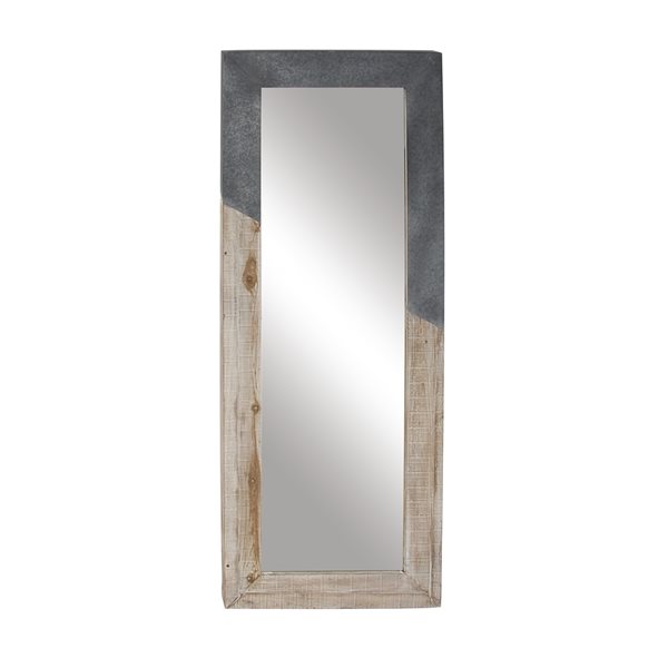 Grayson Lane 71-in L X 27.70-in W Farmhouse Rectangle Cream Framed Wall Mirror