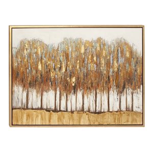 Grayson Lane Brown Wood Framed 36-in H x 47-in W Abstract Canvas Painting