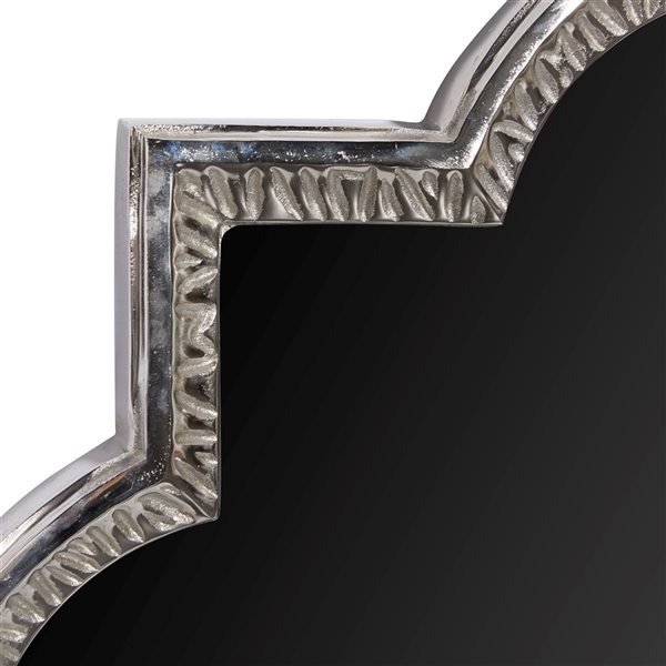 Grayson Lane 39.5-in L X 39.5-in W Glam Irregular Grey Framed Wall Mirror