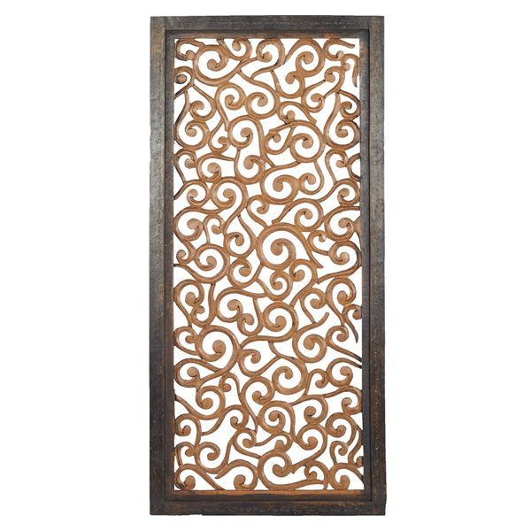 Grayson Lane 51-in H x 24-in W Brown Wood Traditional Ornamental Wall ...