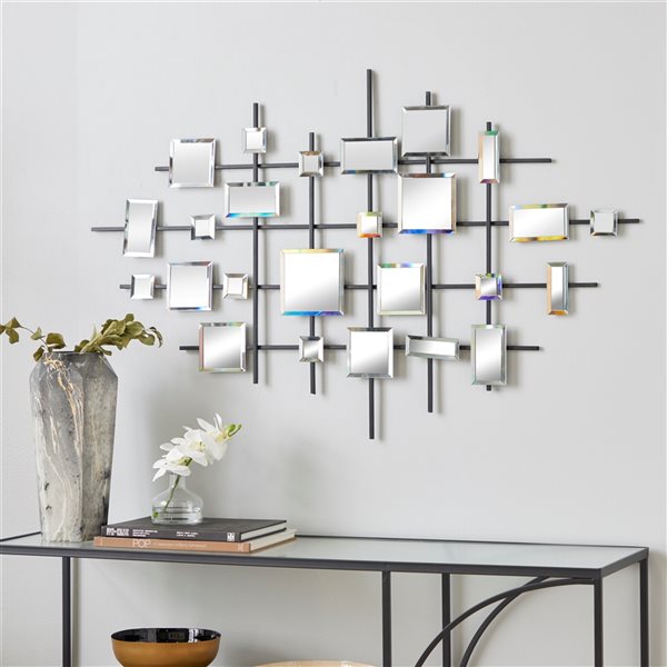 Grayson Lane 44-in H x 28-in W Clear Metal Glam Abstract Wall Accent