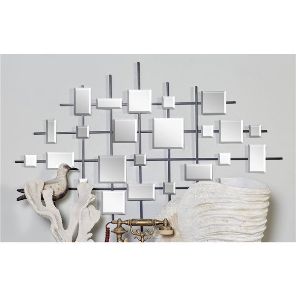 Grayson Lane 44-in H x 28-in W Clear Metal Glam Abstract Wall Accent