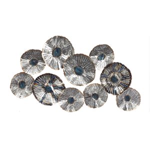 Grayson Lane 28-in H x 46-in W Silver Metal Modern/Contemporary Floral and Botanical Wall Accent