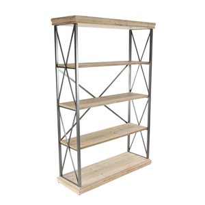 Grayson Lane 17-in D x 48-in W x 72-in H 5-Tier Decorative Wood Shelves