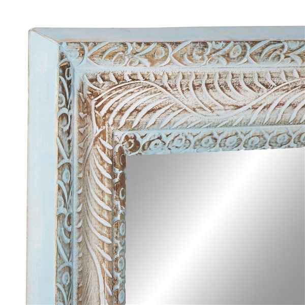 Grayson Lane 48-in L X 32-in W Farmhouse Rectangle White Framed Wall Mirror