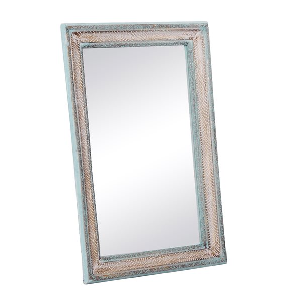 Grayson Lane 48-in L X 32-in W Farmhouse Rectangle White Framed Wall Mirror