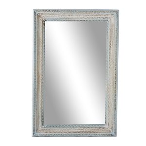 Grayson Lane 48-in L X 32-in W Farmhouse Rectangle White Framed Wall Mirror