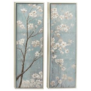 Grayson Lane Silver Wood Framed 59-in H x 20-in W Floral Wood Painting