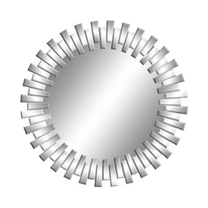 Cosmoliving By Cosmopolitan 42-in L X 42-in W Glam Round Silver Framed Wall Mirror