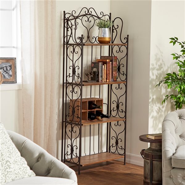 Grayson Lane 12-in D x 27-in W x 68-in H 4-Tier Decorative Metal Shelves