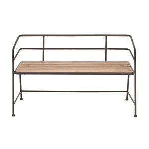 Grayson Lane Industrial Black Iron and Wood Accent Bench