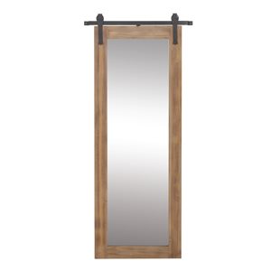 Grayson Lane 70.5-in L X 33.5-in W Industrial Rectangle Brown Framed Wall Mirror