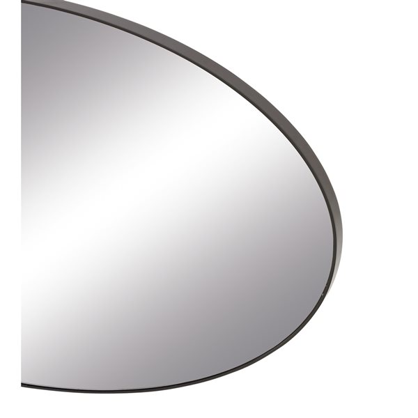 Grayson Lane 40-in L X 24-in W Contemporary Oval Black Framed Wall Mirror