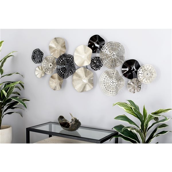 Grayson Lane 25-in H x 59-in W Silver Metal Modern/Contemporary Ornamental Wall Accent