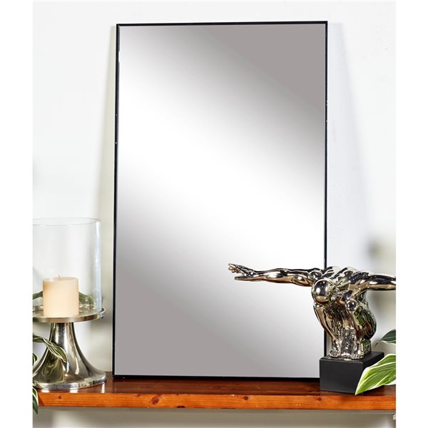 Grayson Lane 40-in L X 24-in W Contemporary Rectangle Black Framed Wall Mirror