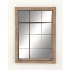 Grayson Lane 52.13-in L X 36.5-in W Industrial Rectangle Brown Framed Wall Mirror