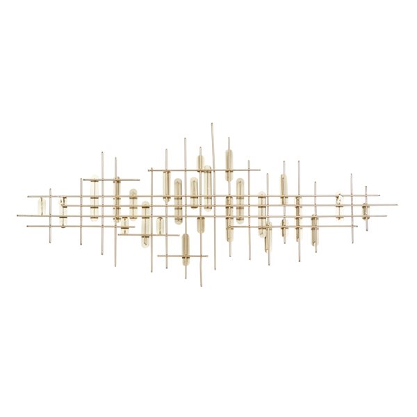 CosmoLiving by Cosmopolitan 25-in H x 58-in W Gold Metal Modern/Contemporary Abstract Wall Accent