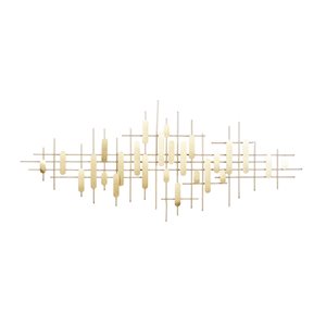 CosmoLiving by Cosmopolitan 25-in H x 58-in W Gold Metal Modern/Contemporary Abstract Wall Accent