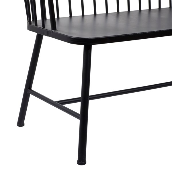 Grayson Lane 19-in W X 38-in L Glossy Black Traditional Accent Bench