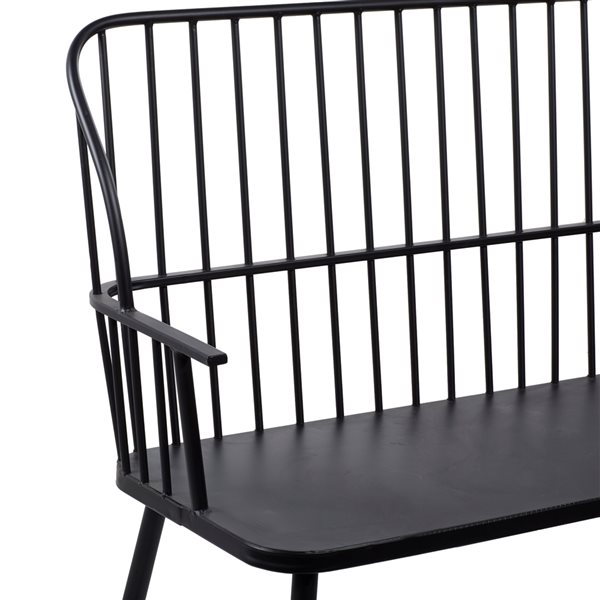 Grayson Lane 19-in W X 38-in L Glossy Black Traditional Accent Bench