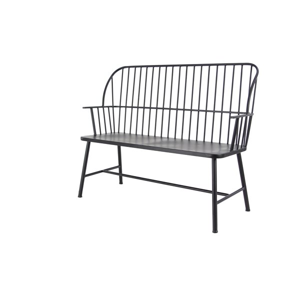 Grayson Lane 19-in W X 38-in L Glossy Black Traditional Accent Bench