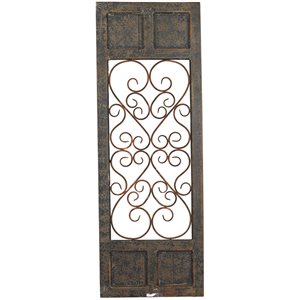 Grayson Lane 57-in H x 20-in W Brown Wood and Metal Traditional Ornamental Wall Accent